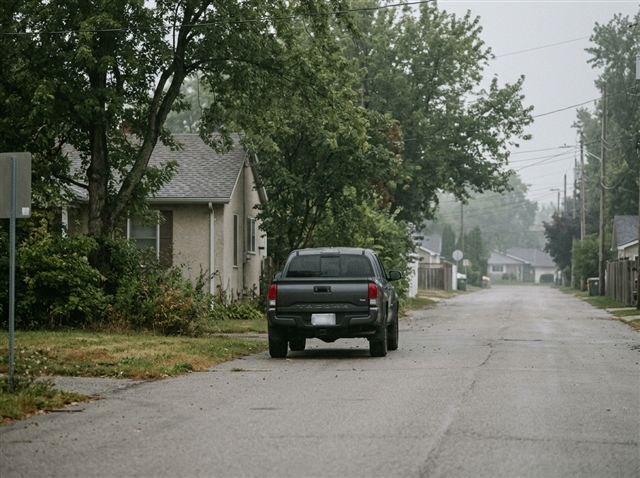 Rear of the pickup at distance